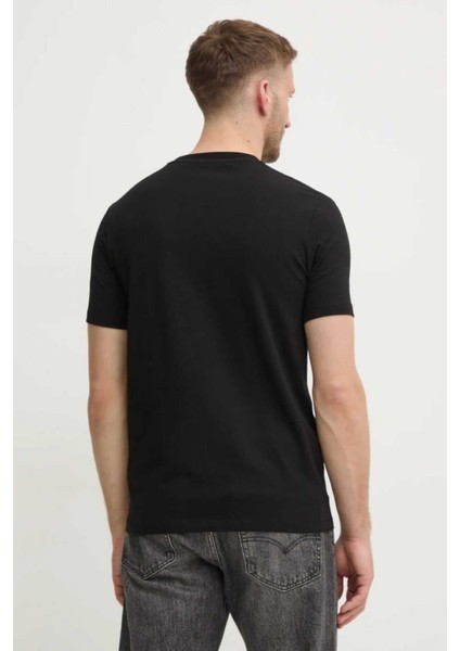 Erkek Bisiklet Yaka T-Shirt Siyah 755461551235 T-Shırt Crewneck