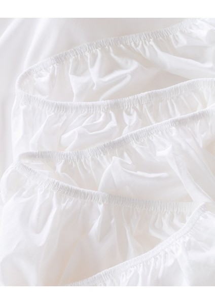 Manon Çift Kişilik %100 Pamuk Ranforce Lastikli Çarşaf Takımı - Beyaz fırsatları