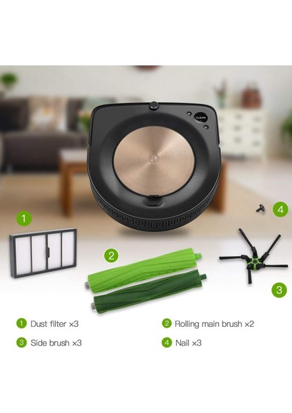 Irobot Roomba S9 Serisi (9150) S9 + (9550) Elektrikli Süpürge Bakım Kiti Yedek Parçaları (Yurt Dışından) modelleri