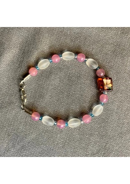 El Yapımı Doğal Taş Pink Lady Bileklik modelleri