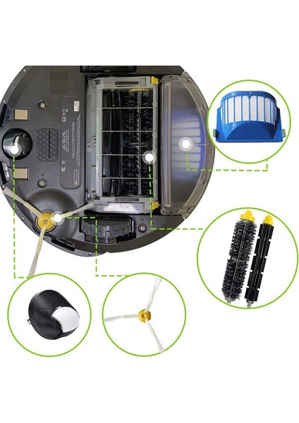 Irobot Roomba 600 610 620 650 675 677 692 671 694 691 Serisi Elektrikli Süpürge Aksesuar Seti (Yurt Dışından) modelleri