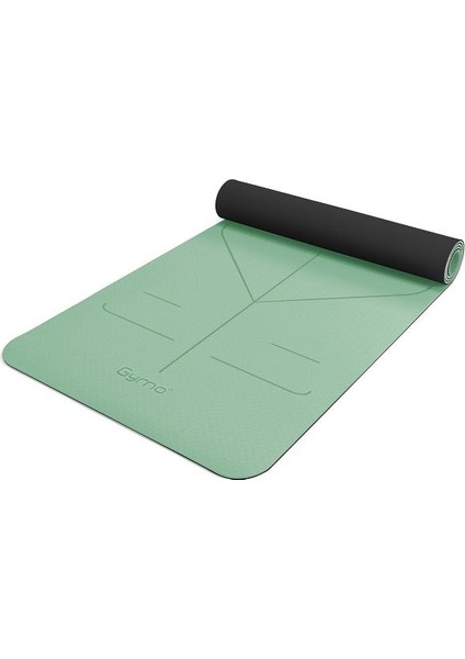 Hizalamalı 6mm Tpe Yoga Matı Pilates Minderi Açık Yeşil