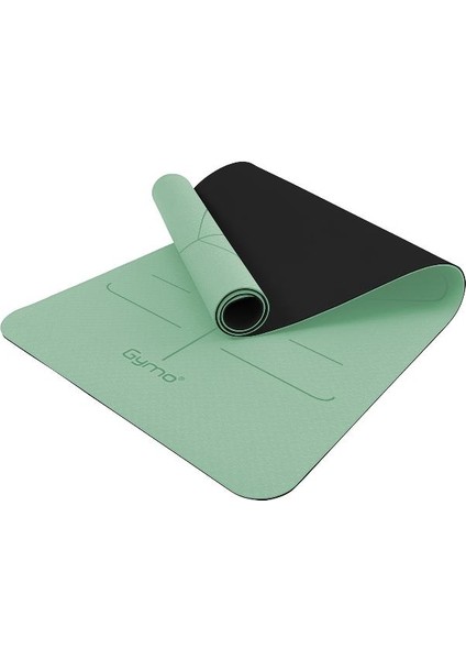 Hizalamalı 6mm Tpe Yoga Matı Pilates Minderi Açık Yeşil fiyatları