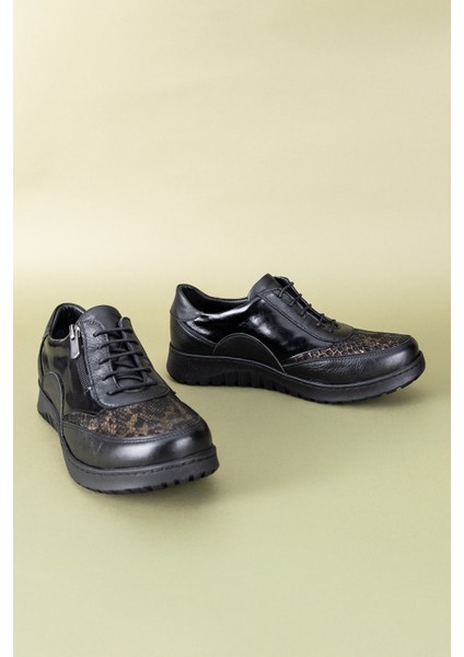 Gamsu Kadın Deri Rugan Siyah Günlük Ayakkabı modelleri