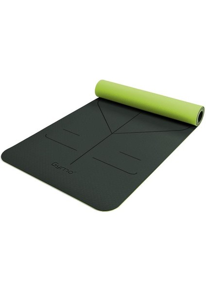 Hizalamalı 6mm Tpe Yoga Matı Pilates Minderi Neon Yeşil