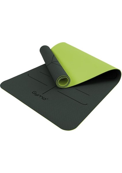 Hizalamalı 6mm Tpe Yoga Matı Pilates Minderi Neon Yeşil