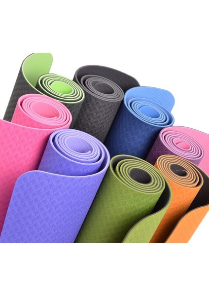 Hizalamalı 6mm Tpe Yoga Matı Pilates Minderi Diz Dirsek Koruyucu Mat Hediyeli Yeşil