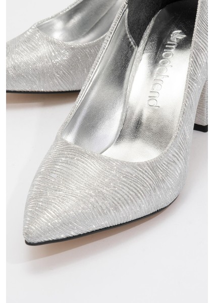 Kadın Ökçeli Stiletto Gümüş Dalgalı Sim modelleri