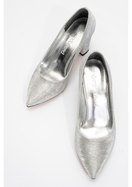Kadın Ökçeli Stiletto Gümüş Dalgalı Sim indirimleri