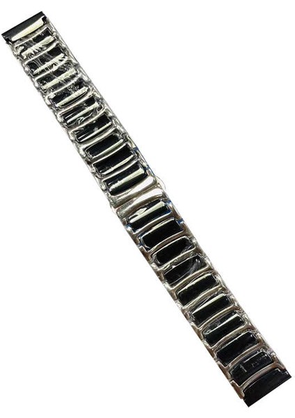 Gear S2 (20MM) Seramik Metal Kordon Zore - Siyah-Gümüş