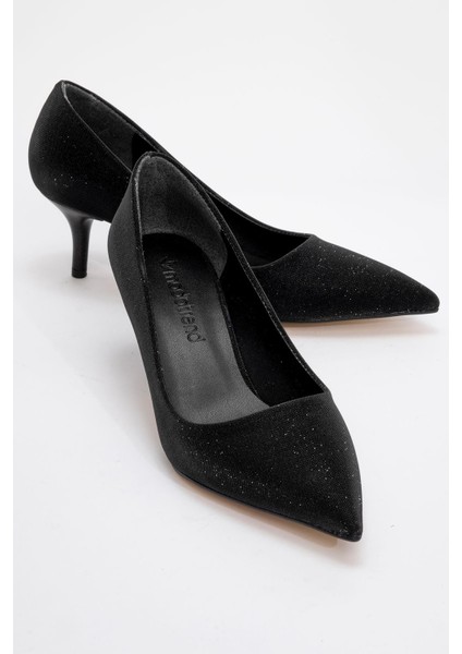 Kadın Sivri Burunlu Stiletto Siyah Sim