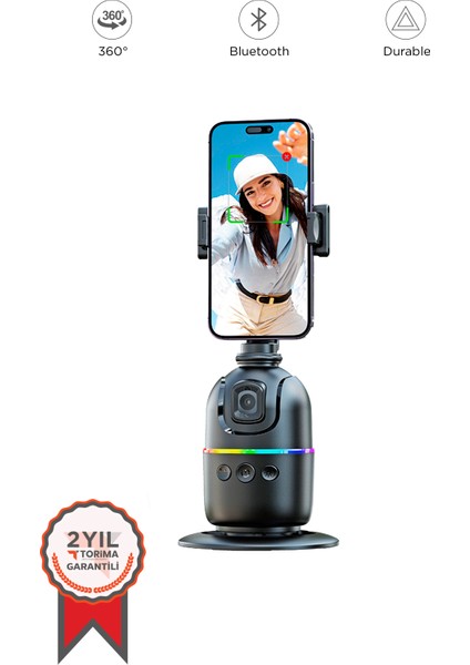 P03 Yüz Takip 360° Gimbal Öz Çekim Telefon Sabitleyici Tutucu Video Akıllı Tripod