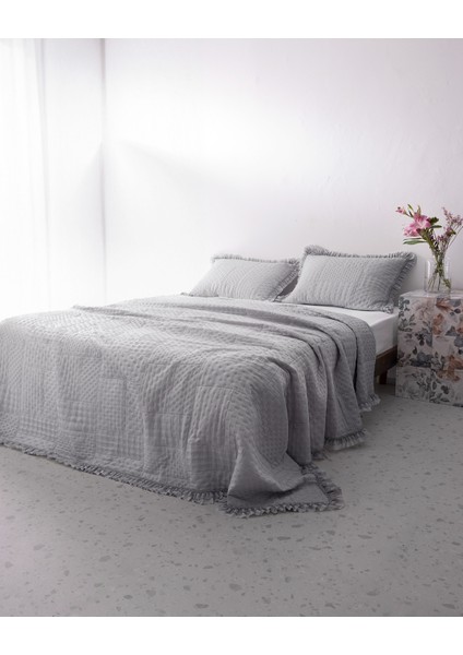Medus Tek Kişilik Yatak Örtüsü - Gri