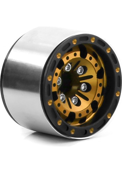 Alüminyum 1.0 Beadlock Tekerlek Jantları 1/18 Rc Paletli Araba Eksenel SCX24 Fms FCX24 TRX4M Altın + Siyah (Yurt Dışından)