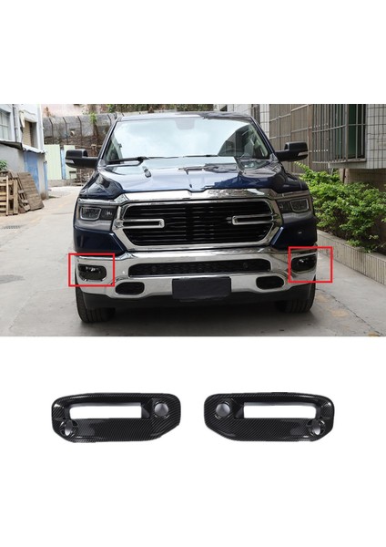 Araba Ön Sis Lambası Lambası Dekorasyon Kapak Trim Dodge Ram 2018 2019 2020 2021 2022 Aksesuarları, Abs Karbon Fiber (Yurt Dışından)