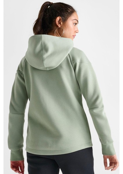 Sportswear Tech Fleece Full Zip Hoodie Dark Heather Black Kadın Kapüşonlu Sweatshirt Su Yeşili fiyatları