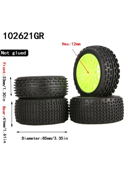 4 Adet 85MM Lastik Tekerlek Wltoys 144001 144010 124007 124017 124019 Tamiya Hsp 1/10 1/12 1/14 Rc Araba Off Road Buggy, Yeşil (Yurt Dışından) fırsatları