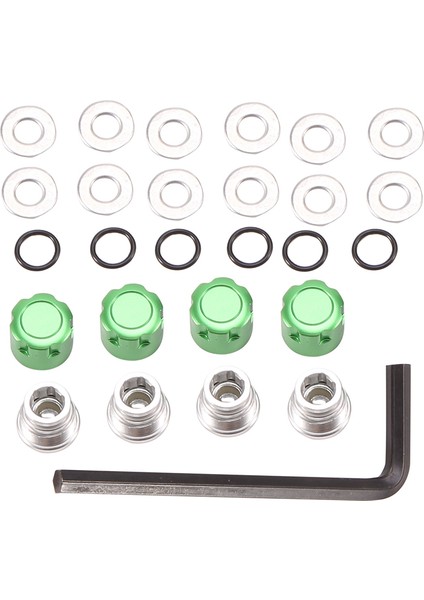 Adet Alüminyum M4 Merkezi Kilit Somunu Metal Tekerlek Kapakları Somunları Eksenel SCX10 Traxxas Trx4 1/10 Rc Paletli Araba Parçaları, Yeşil (Yurt Dışından)