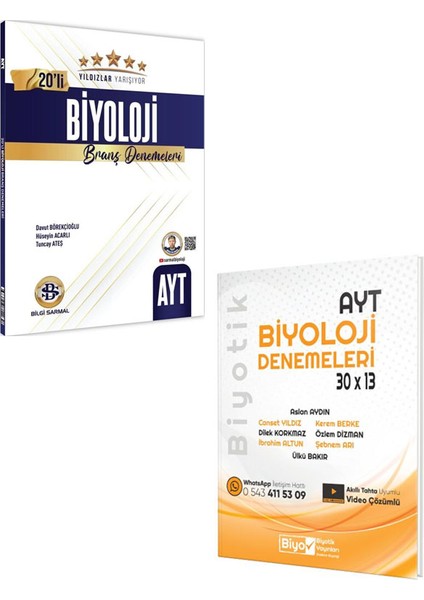 Ayt Biyoloji Yıldızlar Yarışıyor 20 Li / 30*13 Branş Denemesi