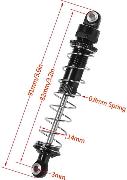 Adet Metal Amortisör Damperi 1/18 Rc Paletli Araba UTB18 Capra Sınırsız Trail Buggy Yükseltme Parçaları Aksesuarları, 3 (Yurt Dışından)