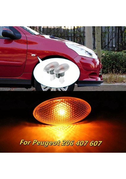 632574 Peugeot 206 407 607 Için 2 x Dönüş Siny Yan Işaret Işığı Tekrarlayıcı Lamba Göstergesi (Yurt Dışından) modelleri
