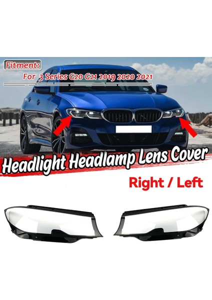 Rh Sağ Yan Araba Far Camı Kapağı Kafa Işık Lambası Gölge Kabuk Cam Kapak -Bmw G20 G21 3 Serisi 2019 2020 2021 (Yurt Dışından) modelleri
