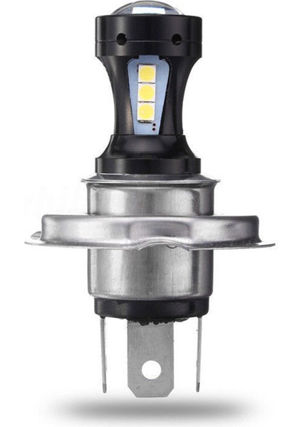 H4 Motosiklet 3030 LED Hi-Lo Işın Far Başkanı Işık Lambası Ampul 6500K 12-24V (Yurt Dışından)