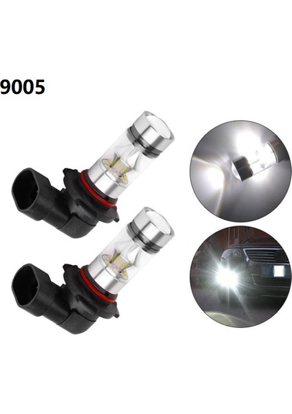 2x 6000K Süper Beyaz H10 9045 9145 9140 100W 1200LM LED Sis Ampul Projektör Sürüş Drl (Yurt Dışından)