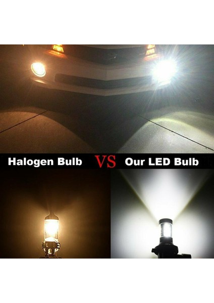 2x 6000K Süper Beyaz H10 9045 9145 9140 100W 1200LM LED Sis Ampul Projektör Sürüş Drl (Yurt Dışından)