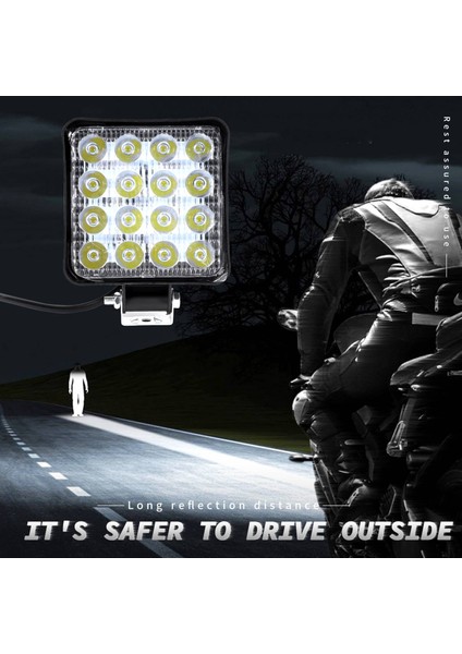 Adet 48W 6000K LED Spot Işın Kare Çalışma Lambaları Lamba Traktör Suv Kamyon 4WD 12V 24V (Yurt Dışından)