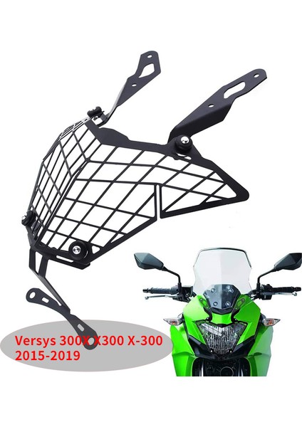 Motosiklet Far Koruma Örtüsü Örgü Izgara Guard Kawasaki Versys 300X X300 X-300 2015-2019 (Yurt Dışından)