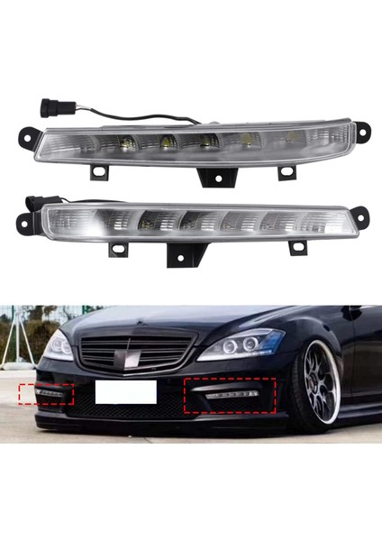 Araba Sağ Yan Drl LED Sis Lambaları Işıkları Gündüz Farları Mercedes Benz Için W221 S63 Amg 2007-2013 2218201456 (Yurt Dışından) modelleri