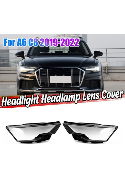 -Audi A6 C8 2019-2022 Araba Far Camı Kapağı Kafa Işık Lambası Gölge Kabuk Otomatik Aydınlatma Koruması Sol (Yurt Dışından)