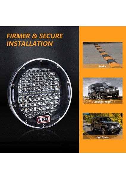 7 Inç 300 W Offroad LED Çalışma Işığı Çubuğu Beyaz + Amber, Yuvarlak Spot Araba Çalışma Lambası Kamyon 4WD 4x4 Atv Utv Suv Için (Yurt Dışından)