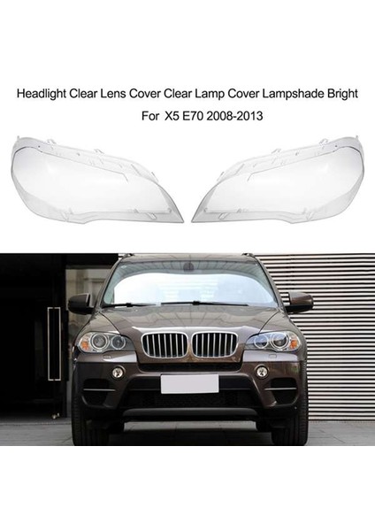 Araba Temizle Far Lens Kapağı Yedek Kafa Işık Lambası Kabuk Kapak-Bmw X5 E70 2008-2013 Sağ (Yurt Dışından)