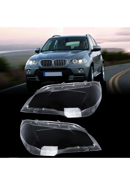 Araba Temizle Far Lens Kapağı Yedek Kafa Işık Lambası Kabuk Kapak-Bmw X5 E70 2008-2013 Sağ (Yurt Dışından)