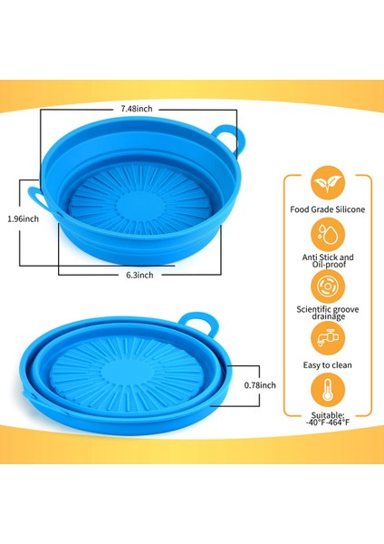 Silikon Hava Fritöz Gömlekleri Pot, Silikon Hava Fritöz Fırın Aksesuarları, Parşömen Astar, Yapışmaz Silikon Pişirme Sepeti (Yurt Dışından) modelleri