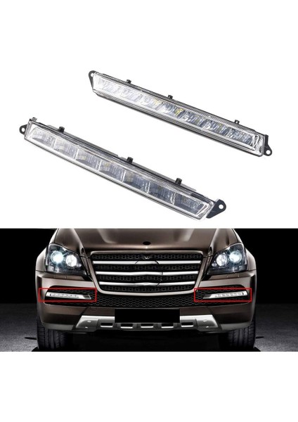 Çift LED Gündüz Farı Mercedes Benz X164 GL350 GL450 GL500 LED Sis Drl A1649060351 A1649060451 (Yurt Dışından) fiyatları