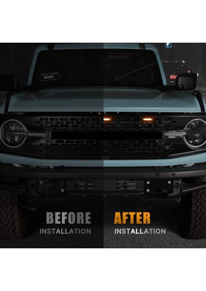 Ford Bronco Wildtrak/badlands/first Edition/everglads 2021-2023 Amber Dinamik Lambalar Için Ön LED Izgara Işıkları, 3 Adet (Yurt Dışından)