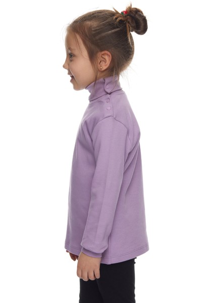 Lila Basic Kız Çocuk Çıtçıtlı Tam Balıkçı Yaka Şardonlu Kışlık Uzun Kollu Tişört fiyatları