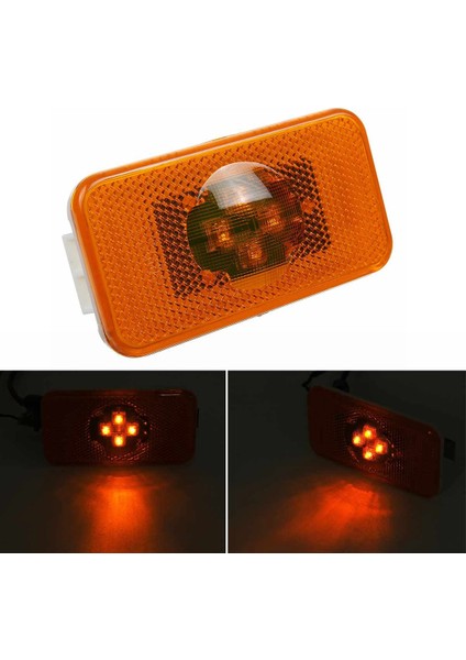 2 Adet 24V Araba Kamyon LED Yan Sinyal Lambası 4led Amber Gösterge Uyarı Lambaları Volvo Kamyon Fm/fh (Yurt Dışından)