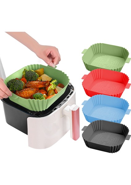 Silikon Hava Fritöz Gömlekleri, Silikon Hava Fritöz Tencere Sepeti, Yeniden Kullanılabilir Hava Fritöz Aksesuarları Pişirme Parşömen Kağıdı 16,5 x 5 cm (Yurt Dışından) fiyatları