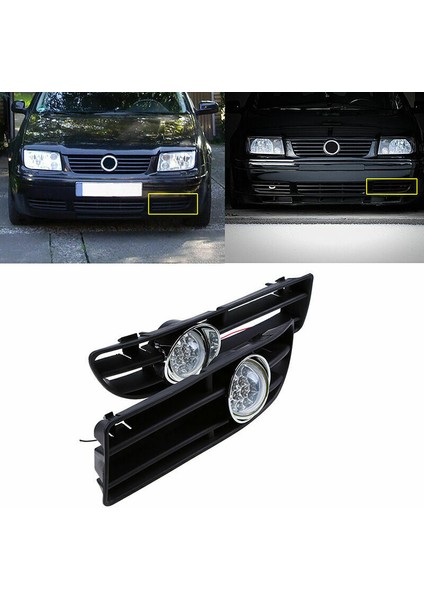 Araba LED Sis Lambası Ön Izgara-Vw Bora Jetta Mk4 1999-2007 1 Çift (Yurt Dışından)