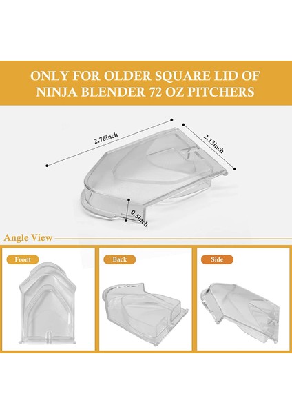 Ninja Blender Kapağı Için 2 Adet Borulu Kapak, Ninja Blender 72OZ Sürahi Kapağı Flap Borulu Kapak Için Yedek Parçalar, Şeffaf (Yurt Dışından) modelleri