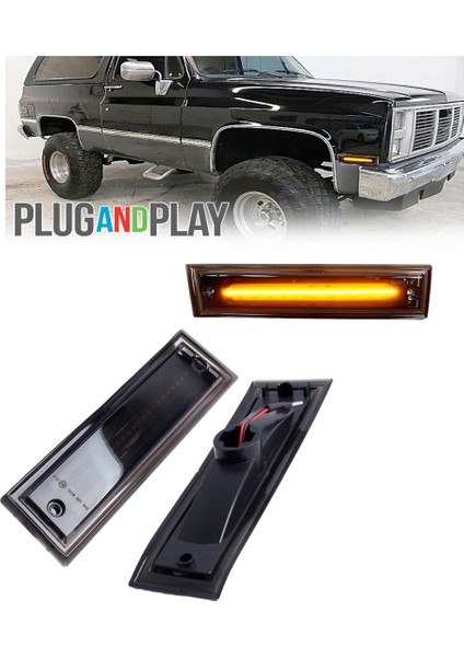 2x Amber LED Dinamik Yan Sinyal Lambası Tekrarlayıcı Gösterge Dönüş Sinyali Lambası 1981-1991 Chevrolet C10 C20 C30 Gmc (Yurt Dışından)
