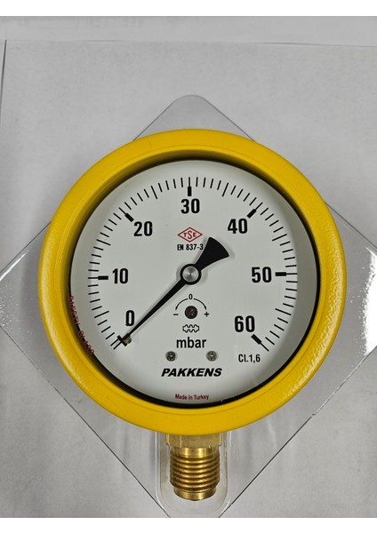 Çap 100 Alttan 60 Mbar Diyaframlı Manometre - Pakkens