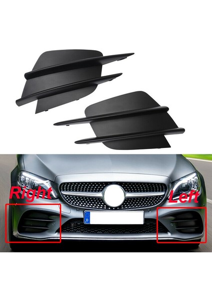Araba Ön Tampon Sis Aydınlatma Koruması Izgaraları Mercedes Benz C-Class Için W205 2018-2020 A2058857202 A2058857302 (Yurt Dışından)