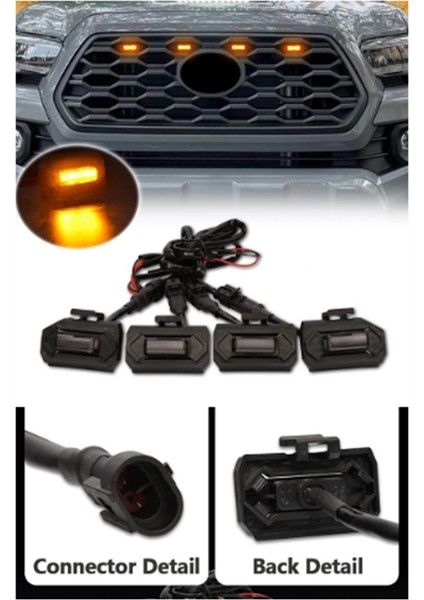 Yeni Merkezi Izgara 12V LED Küçük Sarı Işık Güçlendirme Karabina 2020 Toyota Tacoma Trd Off-Road Trim Işık (Yurt Dışından)