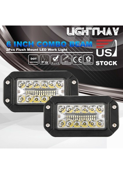 2 Adet 12 V 6 Inç Gömme Montaj Çalışma Işığı 26 LED Süper Parlak Spot Araba Farları (Yurt Dışından)