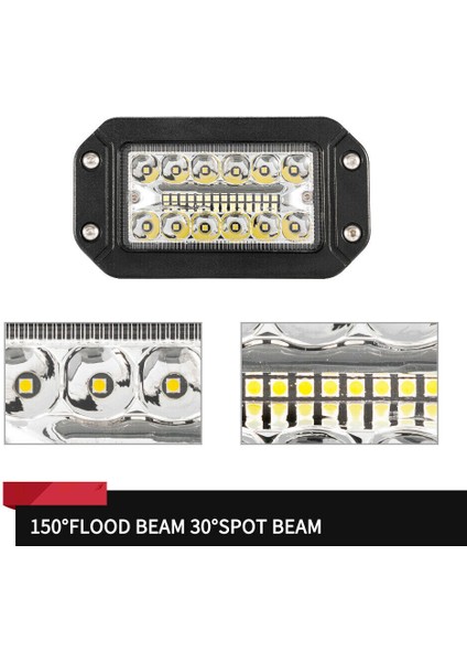 2 Adet 12 V 6 Inç Gömme Montaj Çalışma Işığı 26 LED Süper Parlak Spot Araba Farları (Yurt Dışından)